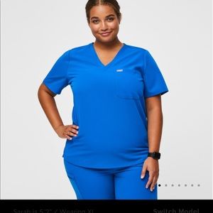 Figs Catarina One Pocket Scrub Top Medium Royal Blue